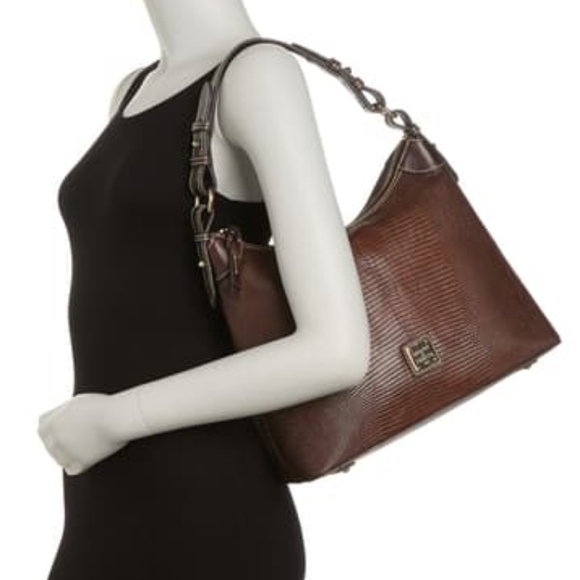 💜 Dooney & Bourke Lizard Embossed Hobo - Picture 1 of 16